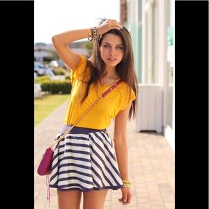 Ted Baker purple &white stripped summer miniskirt